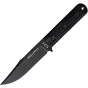 Ek 50 Short Clip Point Carbon Fixed Blade Knife Black Handles