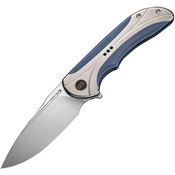 WE 230203 Equivik Framelock Knife Blue Stonewashed Handles