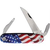 American Service 003FLG Alchesay Folder Knife Flag Handles