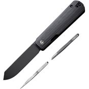 Civivi 21004B2 Sendy Black Stonewashed Linerlock Knife Black Handles