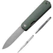 Civivi 21004A1 Sendy Stonewashed Linerlock Knife Green Handles