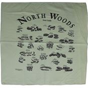 North Woods Field Guides 002ASBG Animal Scat Bandana Green