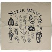 North Woods Field Guides 002ATBB Animal Track Bandana Tan