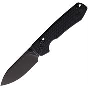 Vosteed A0510 Raccoon Black Stonewashed Crossbar Lock Knife Black Handles