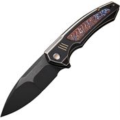 WE 230304 Hyperactive Vanax Black Stonewashed Framelock Knife Black/Bronze Handles