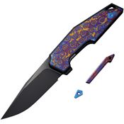 WE 230014 OAO (One and Only) Black Framelock Knife Black/Timascus Handles