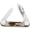 Case Knives 263 Carbon Steel Canoe Pocket Knife with Amber Bone Handles