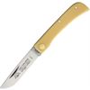 German Eye Knives 99JRY Carbon Steel Sodbuster Juior Pocket Knife with Yellow Celluloid Handles