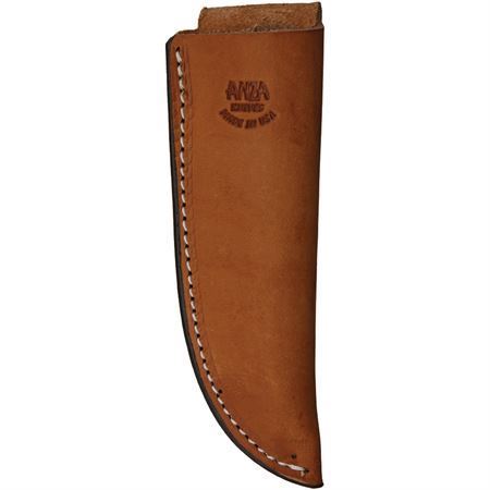 Anza JWK2FE Fixed Clip Point Blade Knife with Brown Leather Belt Sheath Elk Handle – Additional Image #1