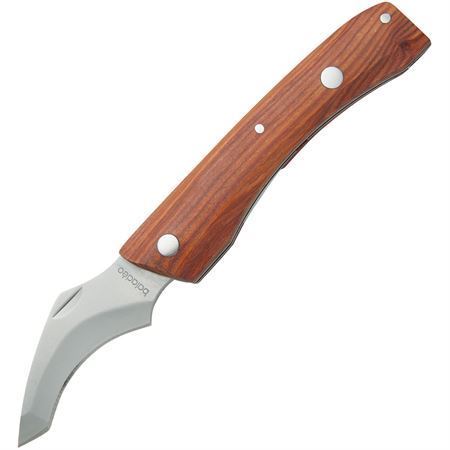 Baladeo ECO105 Arnold Mushroom Matte Finish Curved Blade Knife Knife with Padauk Wood Handle – Additional Image #3