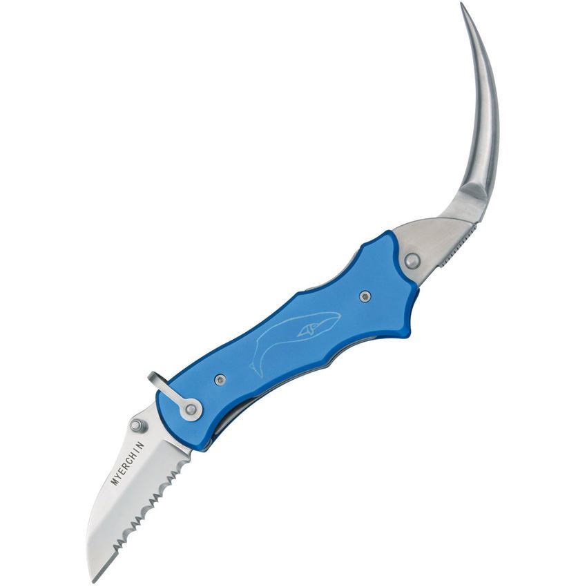 Myerchin P300BL Sailors Tool Serrated Linerlock Knife – Additional Image #3