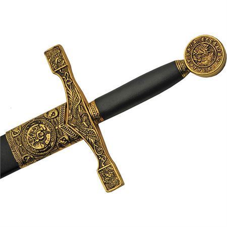 China Made 926929 Gold Excalibur Stainless Blade Sword with Black Synthetic Handle – Additional Image #1