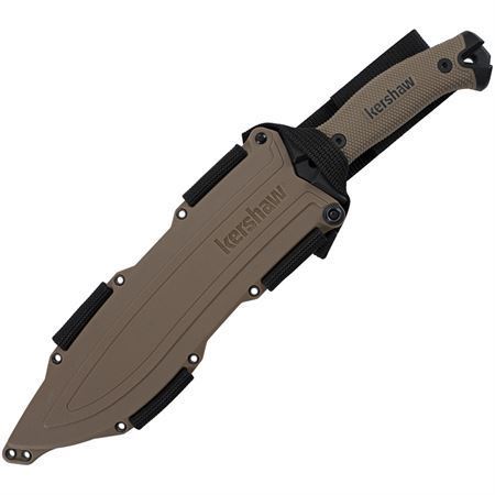 Kershaw 1077TAN Camp 10 Machete 65Mn Steel Blade Knife with Black FRN Handle – Additional Image #1