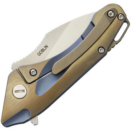 Bestech T1711B 1711 Titanium Framelock with Blue and Gold Anodized Titanium Handle – Additional Image #1