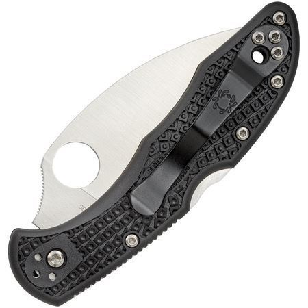 Spyderco 11FPWCBK Delica Plain Wharncliffe Blade Knife with Black Bi-Directional Texture FRN Handle – Additional Image #1