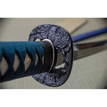 Dragon King 35350 War Horse Katana Sword with Blue Cord Wrapped Handle – Additional Image #4