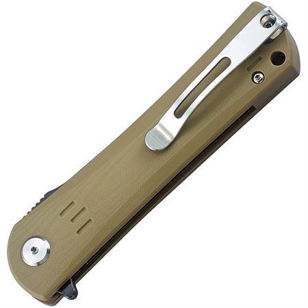 Bestech G06C2 Kendo Tanto Point Two-Tone Finish Blade Linerlock Folding Pocket Knife with Tan G-10 Handle – Additional Image #1