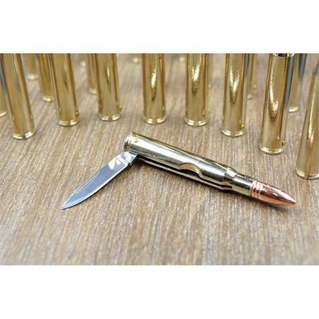 Caliber Gourmet 1004 Bullet Folding Pocket Knife with Bullet Shaped Metal Handle – Additional Image #1