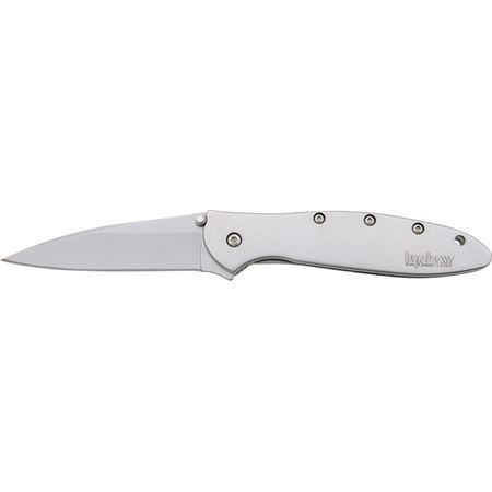 Kershaw 1660 Leek Assisted Opening Framelock Folding Pocket Knife with Bead Blasted Stainless Handles – Additional Image #2