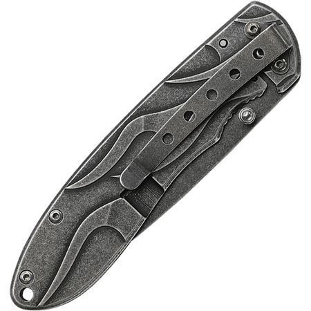 Case 52114 Tec X Harley Framelock Folding Pocket Black Stonewash Knife with Black Stonewash Finish Stainless Handle – Additional Image #1