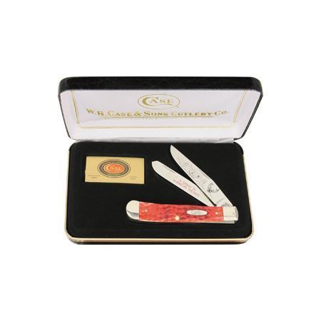 Case 107R American Wildlife Deer Trapper Folding Knife with Red Pick Bone Handle