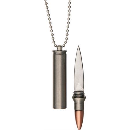 China Made 211179 30-06 Bullet Neck Stainless Knife with Beaded Ballchain – Additional Image #1