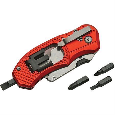 China Made 211231 Box Cutter with Screwdriver with Red Aluminum Handle – Additional Image #1