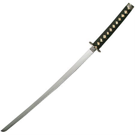 China Made 92667201 Katana Sword with Cobra Snake Skin Handle with Black Cord Wrap – Additional Image #3