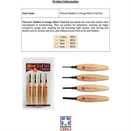 FLEXMT400 Flexcut Micro Tool Shallow U-Gouge Set