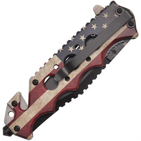 Combat Ready 368 Flag Linerlock Assisted Opening Knife with Aluminum Handle – Additional Image #1