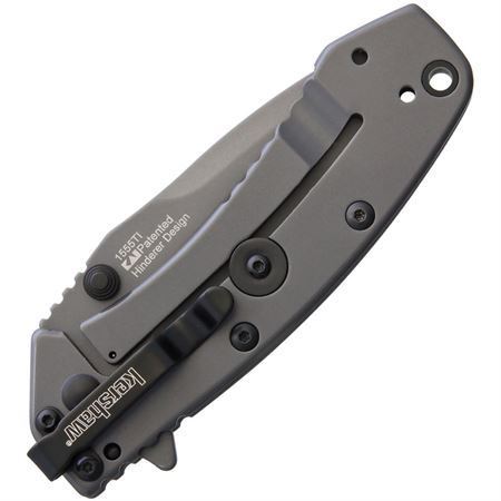 Kershaw 1555TI Cryo Hinderer Assisted Opening Framelock Folding Pocket Stainless Blade Knife with Stainless Handle – Additional Image #1