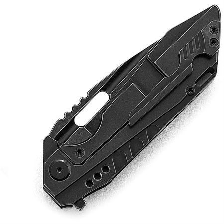 Bestech Knives T1910D SHODAN Framelock Knife Ti+CF Black – Additional Image #1