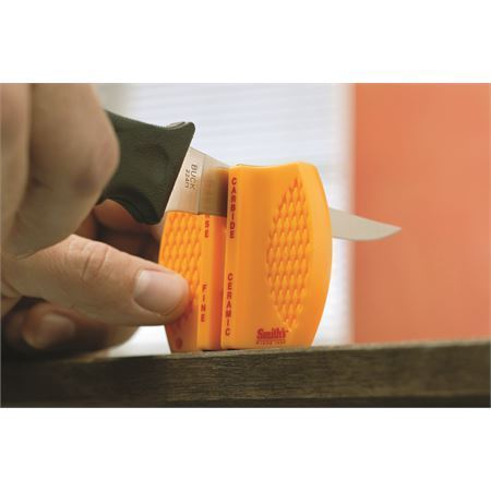 AC 87 Two Step Knife Sharpener with Yellow Plastic Construction – Additional Image #1