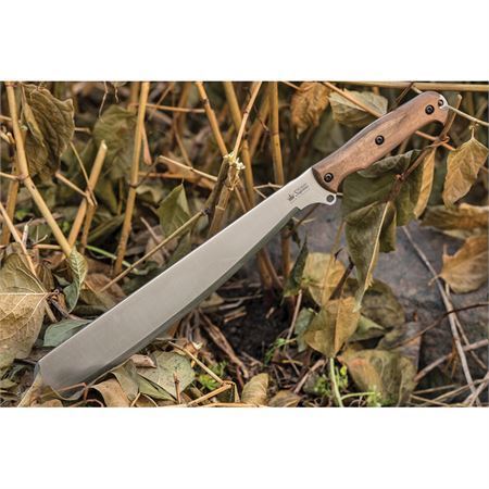 Kizlyar 0169 Bush Mate Machete Stonewash Finish AUS-8 Stainless Blade Knife with Walnut Handle – Additional Image #2