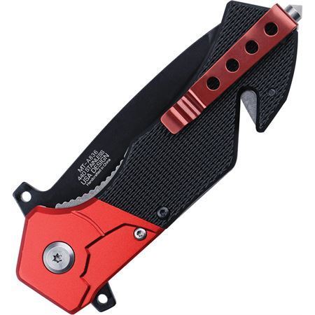 MTech A836FD Fire Department Rescue Assisted Opening Part Serrated Tanto Point Linerlock Folding Pocket Knife – Additional Image #1