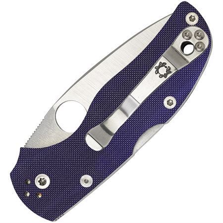 Spyderco 41GPDBL5 Native 5 Lockback Folding Pocket Standard Edge Blade Knife with Blue G-10 Handle – Additional Image #1