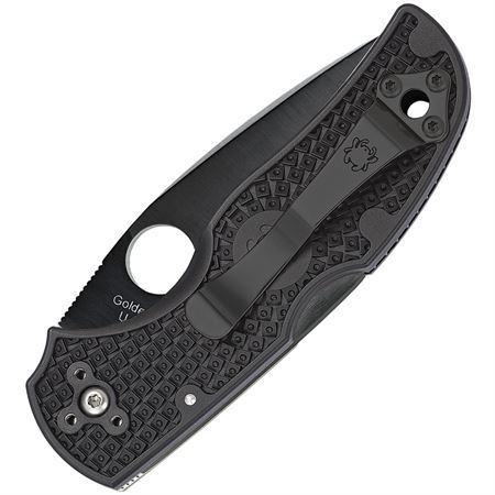 Spyderco 41SBBK5 Native 5 Serrated Lockback Folding Pocket Black Finish Blade Knife with Black Textured FRN Handle – Additional Image #1