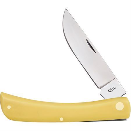 Case 00038 Sod Buster Folding Pocket Knife with Yellow smooth synthetic handle – Additional Image #1