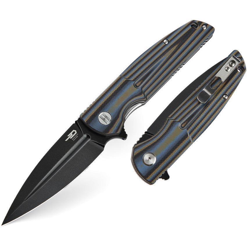 Bestech G34D3 FIN Linerlock Knife Multi Blue – Additional Image #3