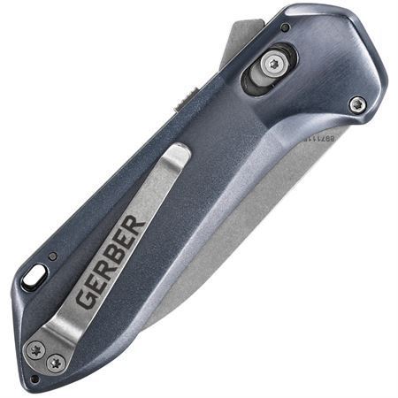 Gerber 3511 Highbrow Pivot Lock Stonewash Knife Blue Handles