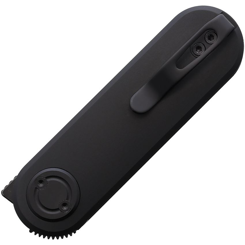 Vosteed A3701 Corgi-V Black Stonewash Drop Point Vanchor Lock Black Handles