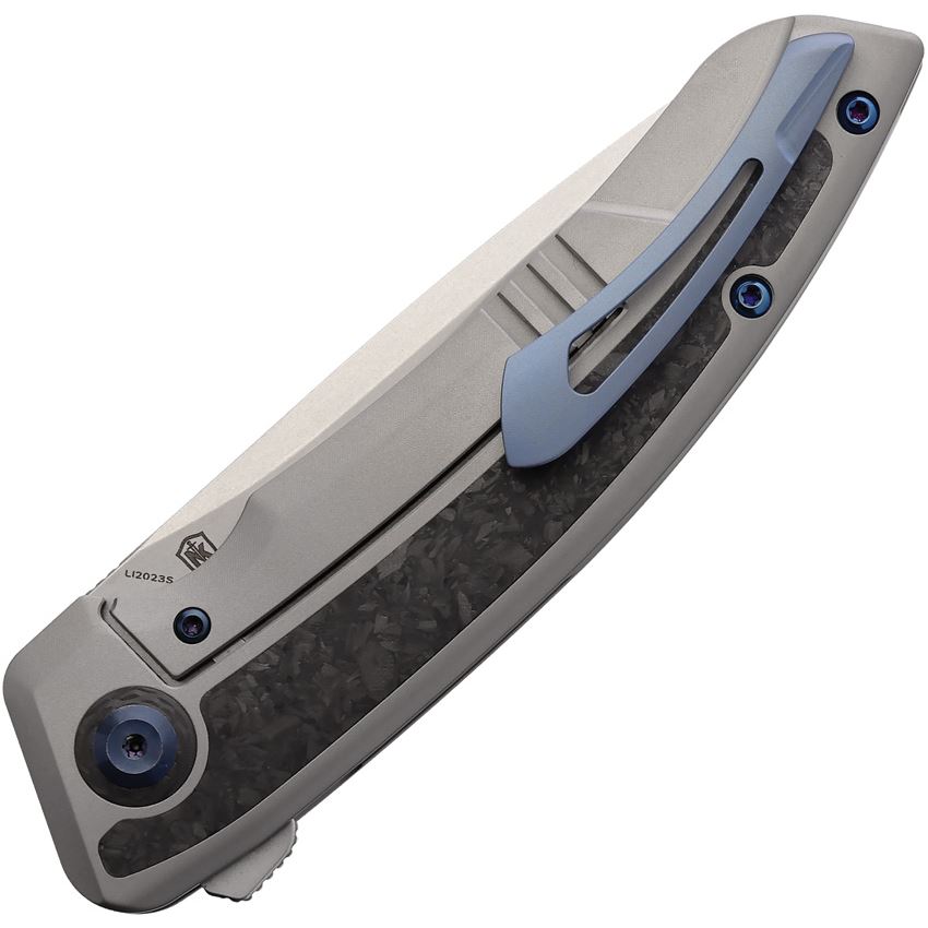 Legion Steel 12023S Asgeir Solv Stonewash Sheepsfoot Framelock Knife Black/Carbon Fiber Handles