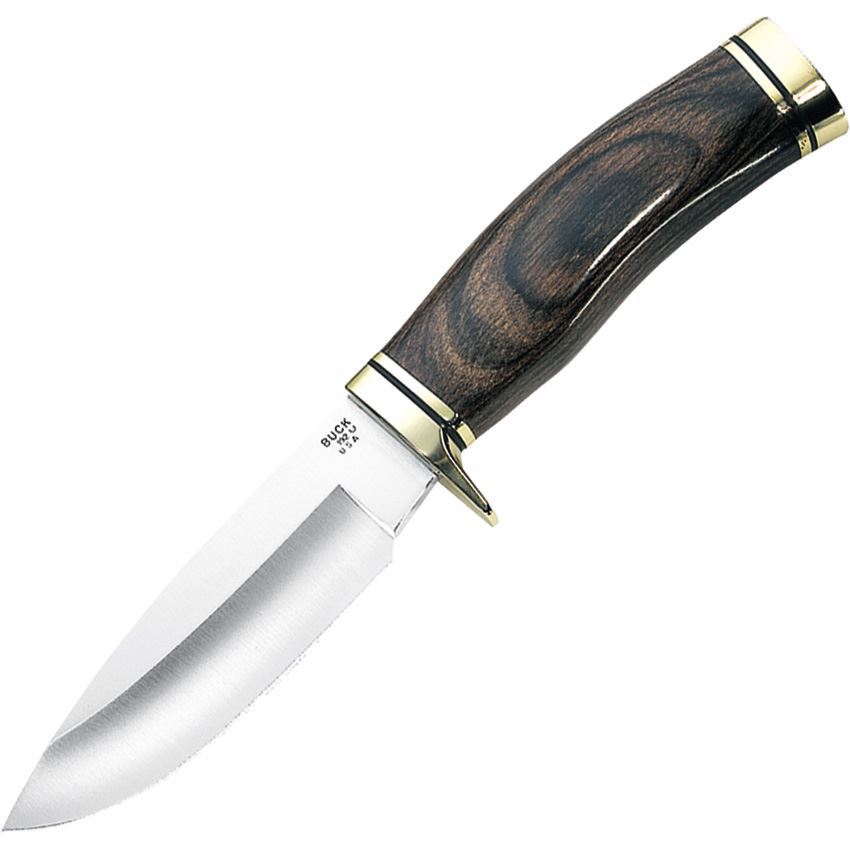 Buck 192 Vanguard Fixed Drop Point Blade Knife with Rich Grain Laminated Wood Handle