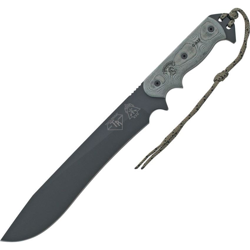 TOPS ATRD01 Steel Blade Knife with Black Micarta Handles - Country, USA