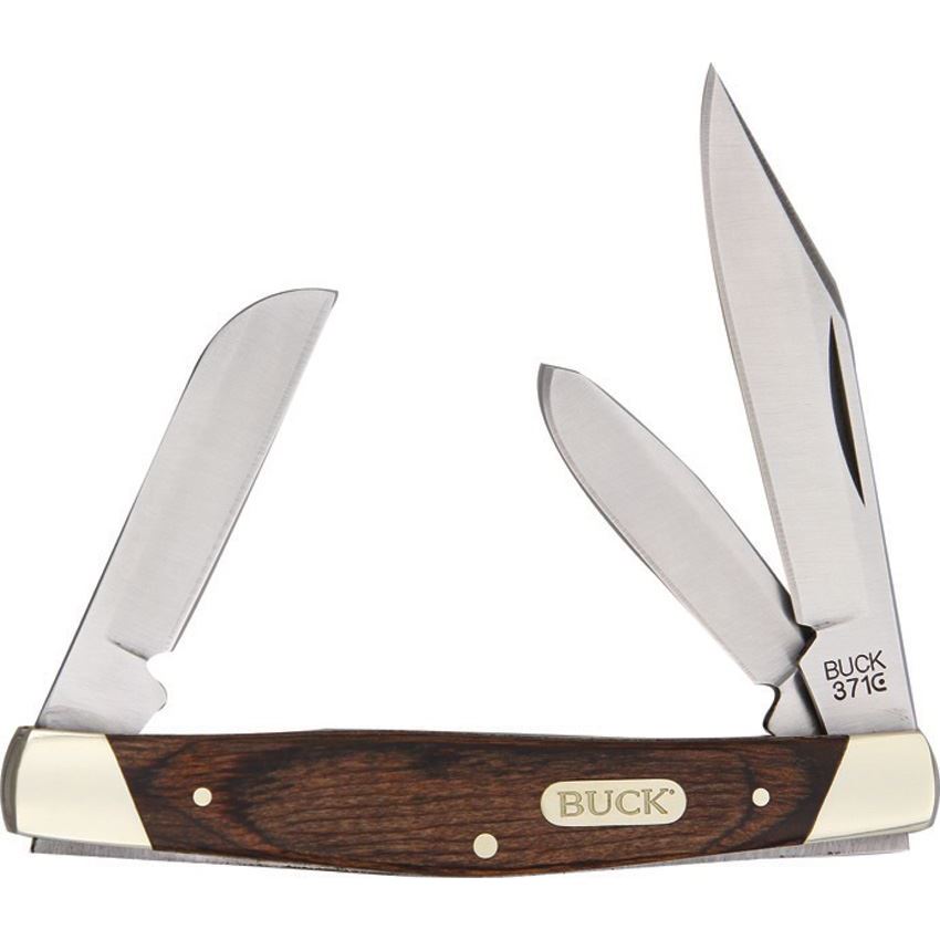 Buck 371 Stockman Folding Pocket Knife with Wood Handle