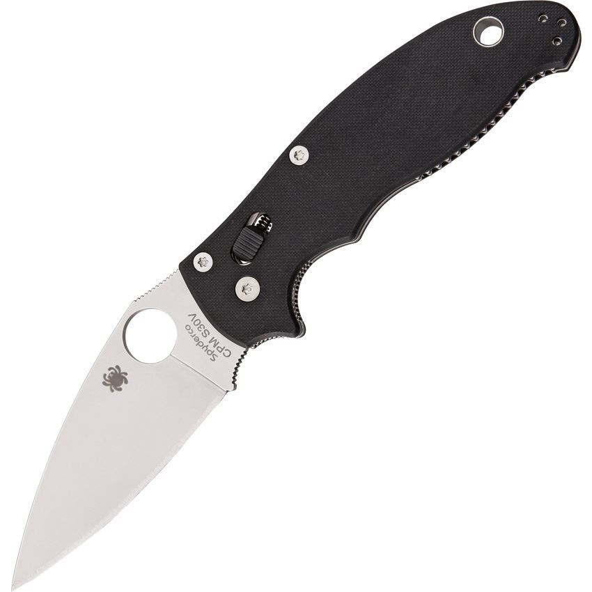 Spyderco 101GP2 Manix 2 Black Folding Pocket Knife with Black G-10 Handle