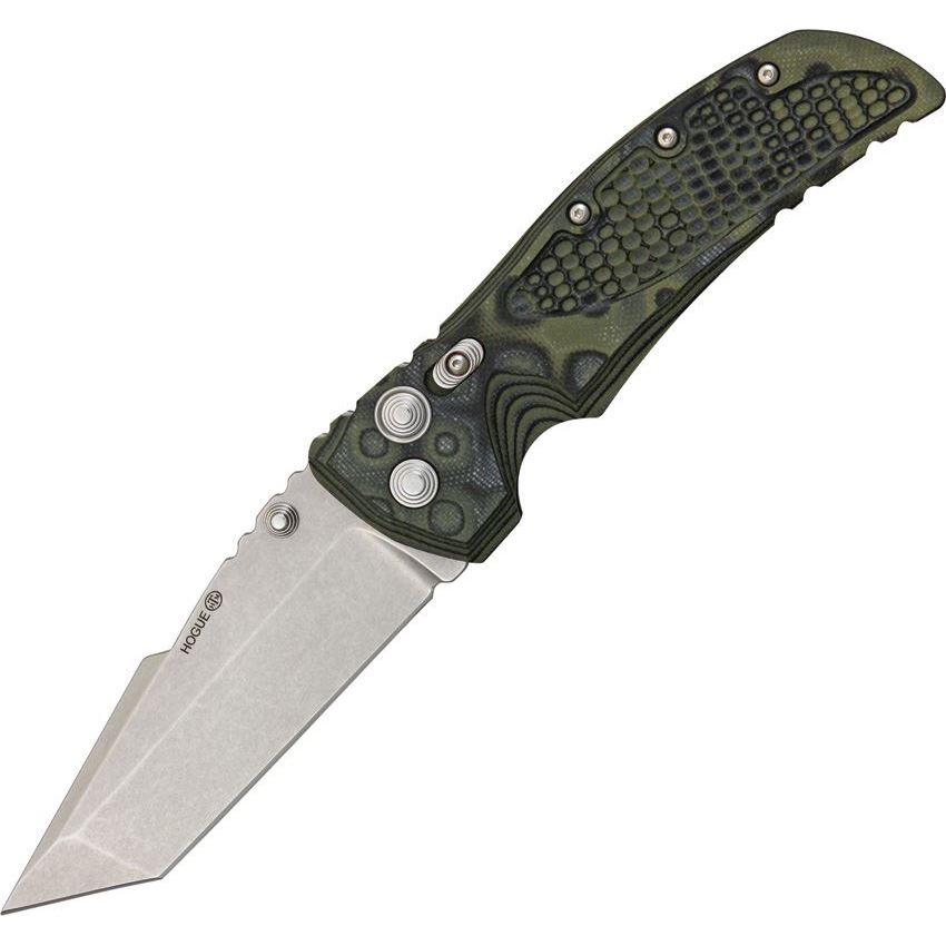 Hogue 34148 Tactical Tanto Folding Pocket Knife with Green G-10 Handle
