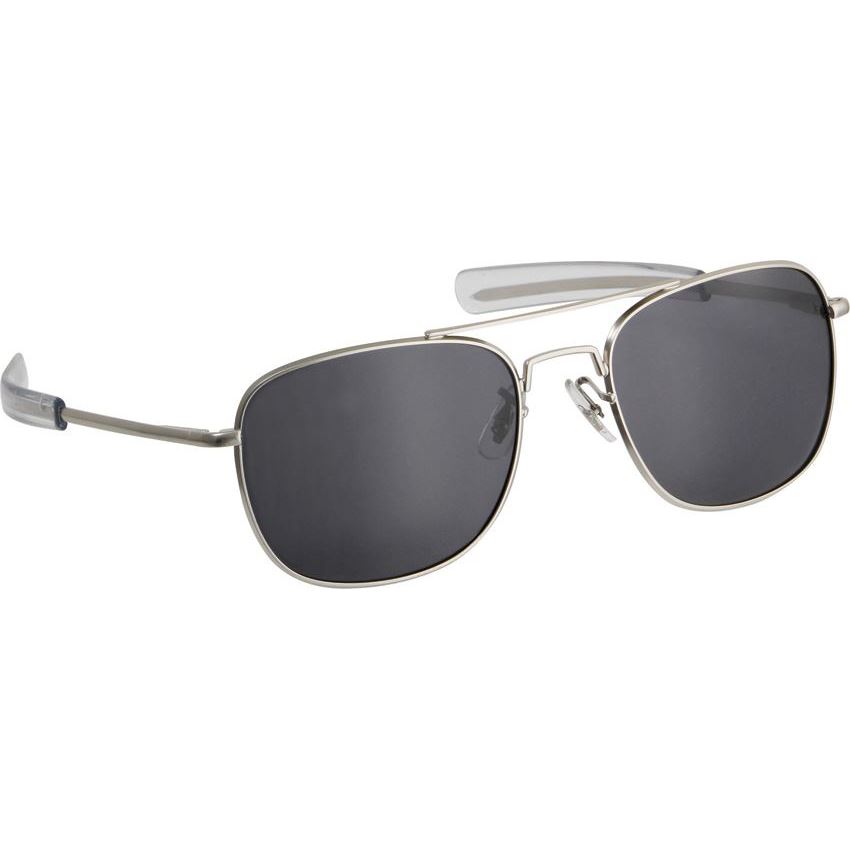 Humvee 57BMT Military Pilot Sunglasses with Matte Silver Finish & Heavy Metal Frame