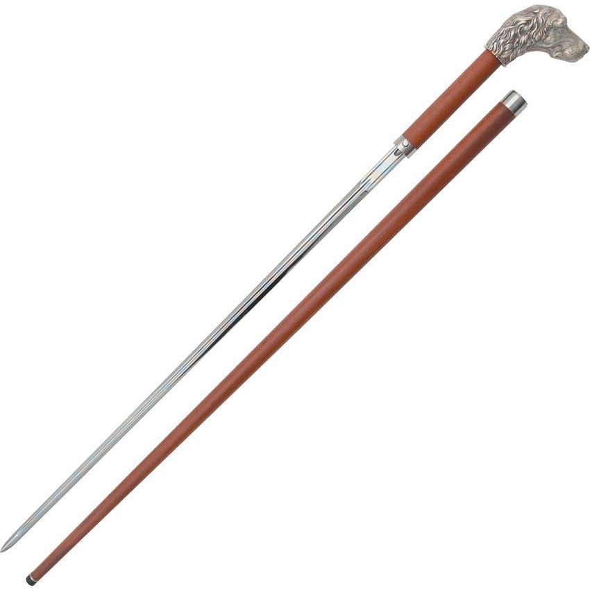 Paul Chen 2132 Dog Head Sword Cane with Rosewood Shaft