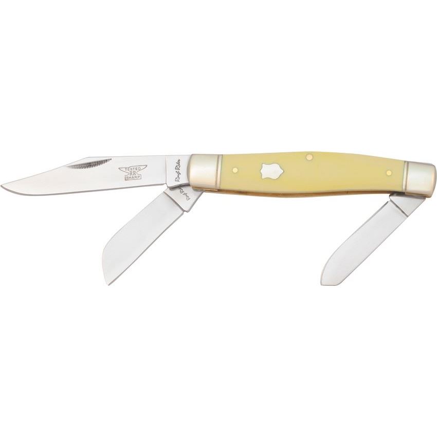 Rough Rider 603 Large Stockman Folding Pocket Knife with Yellow Synthetic  Handle - Knife Country, USA